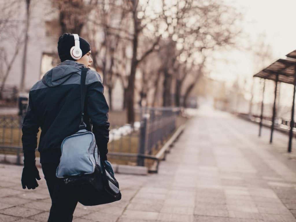 man and Gym Bag