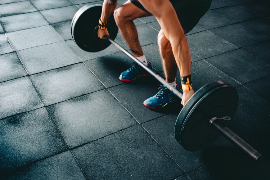 man lifting weight