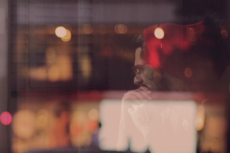 man sitting alone