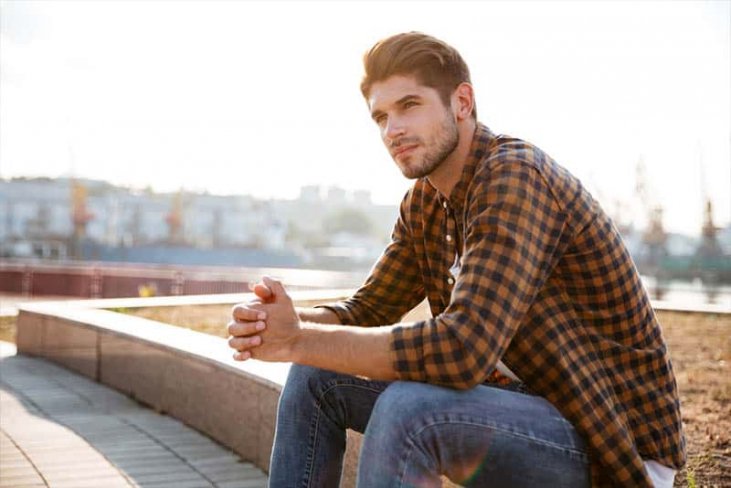 man looking away