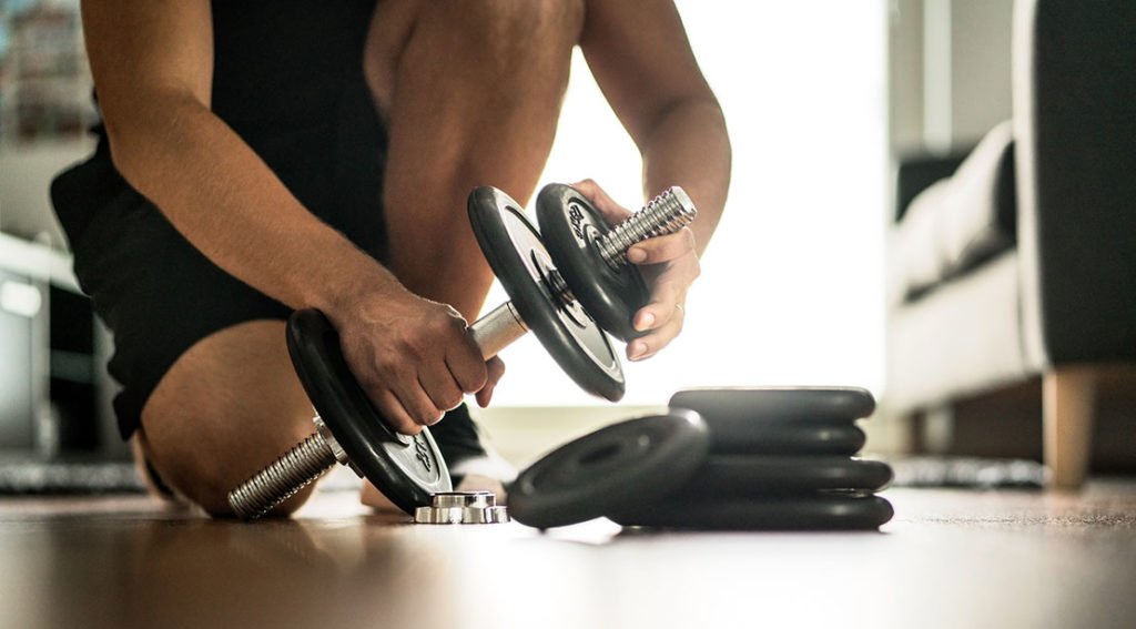 man Ready for workout in gym