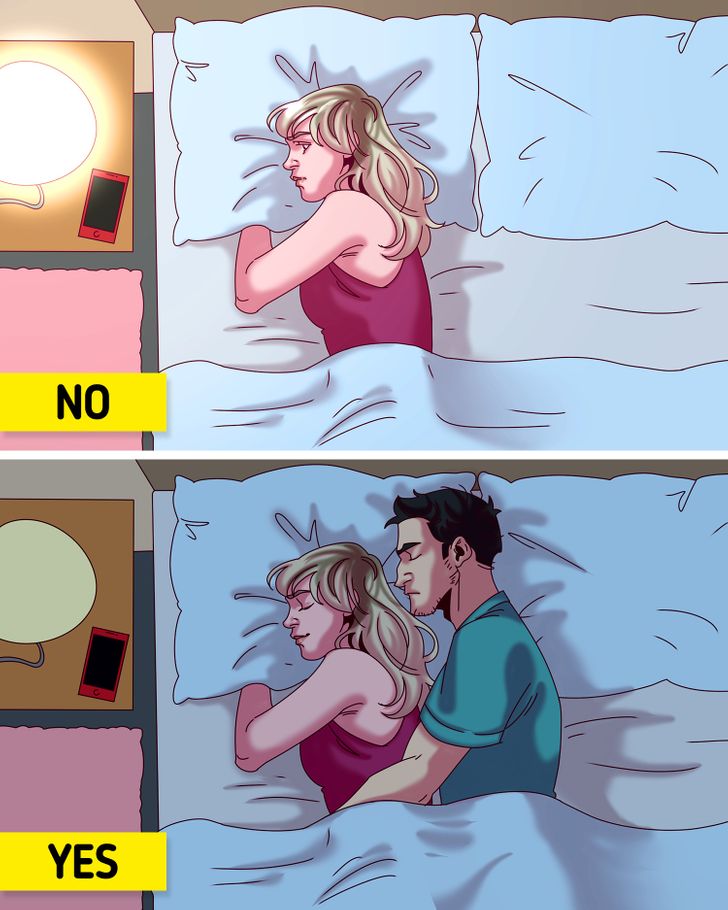 Going to bed at different times