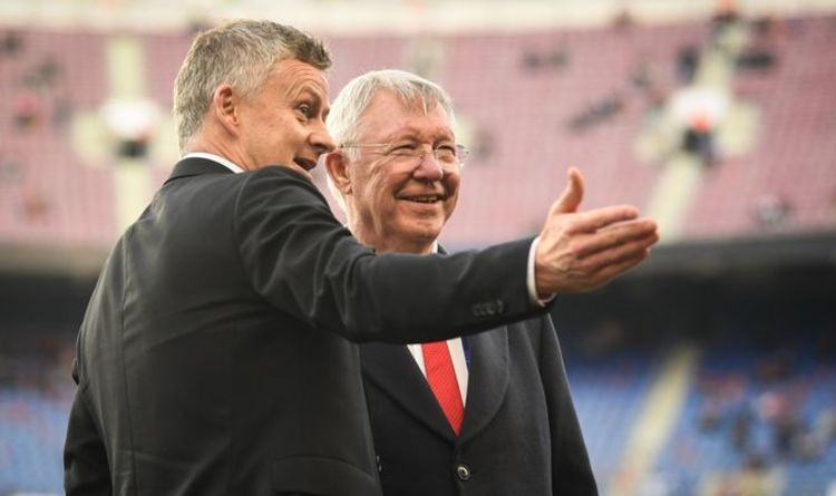 Ole Gunnar Solskjaer with Ferguson