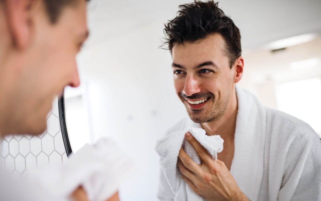 Man Washing Face 