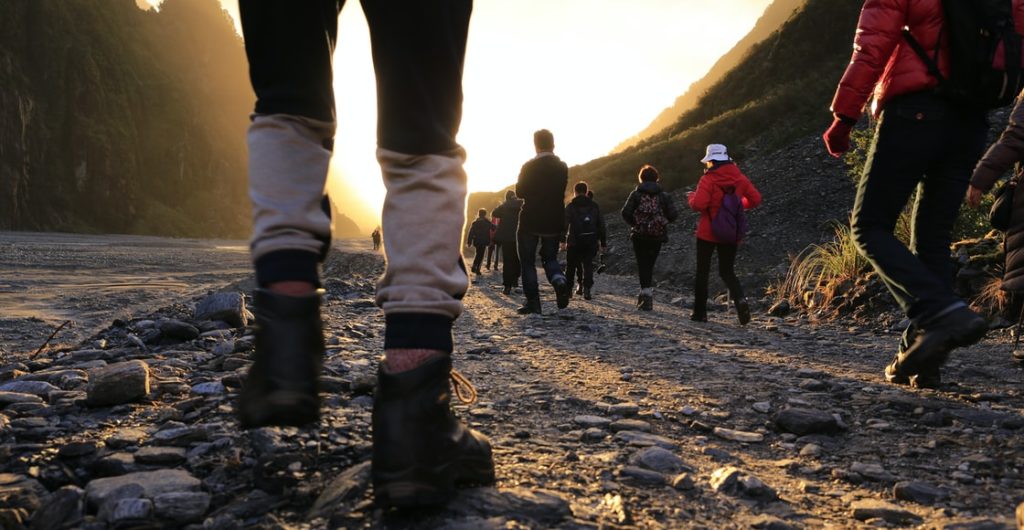 A Group of People Walking