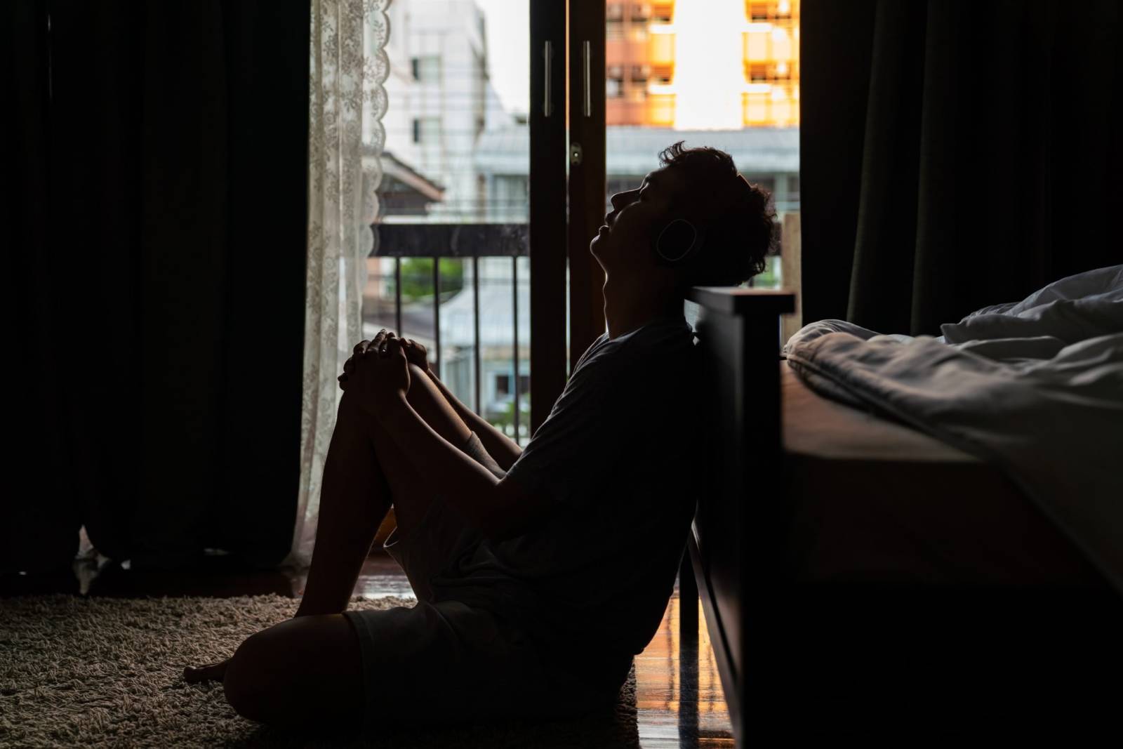  man depressed at home