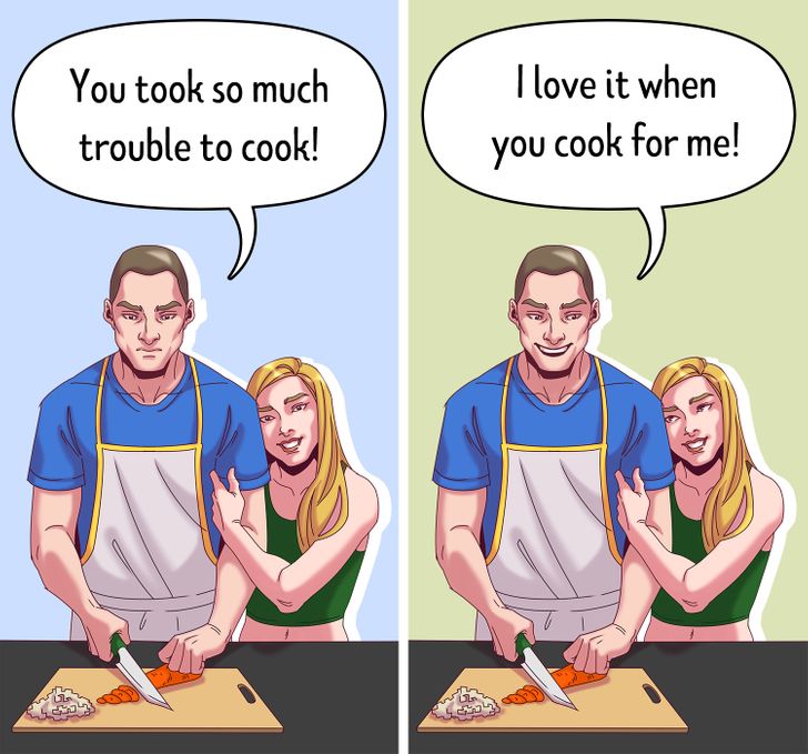 Focusing on your partner’s sacrifice in order to thank them