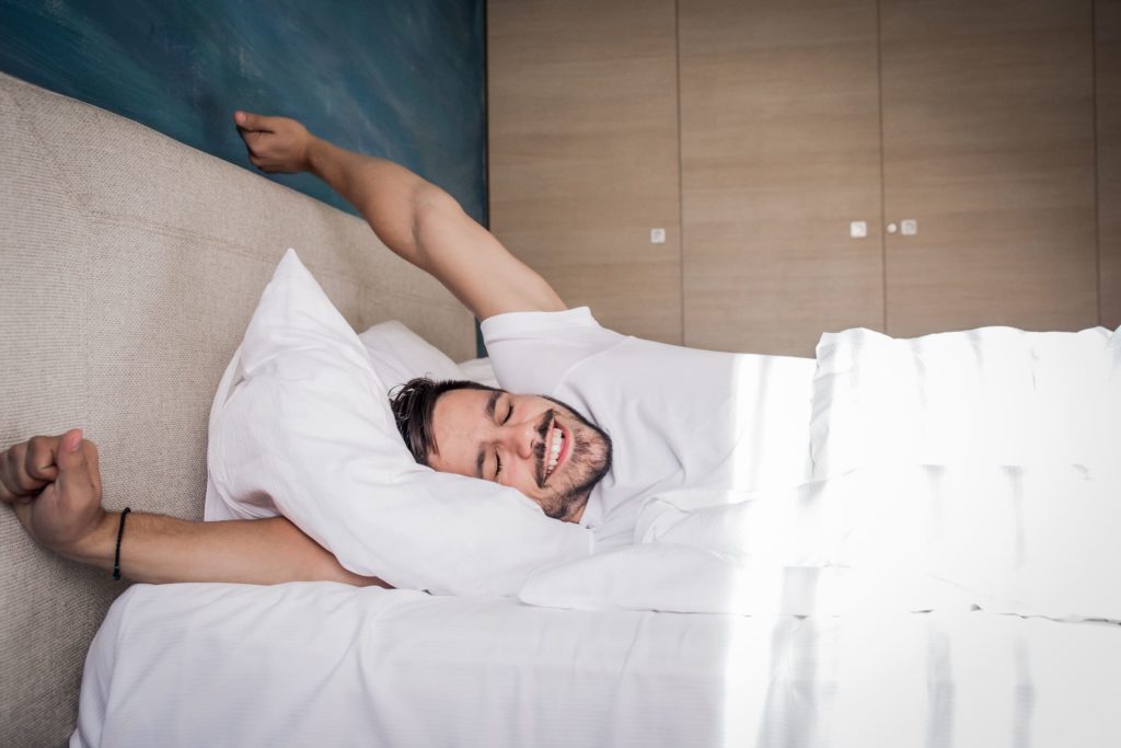 Man Waking Up Happy 