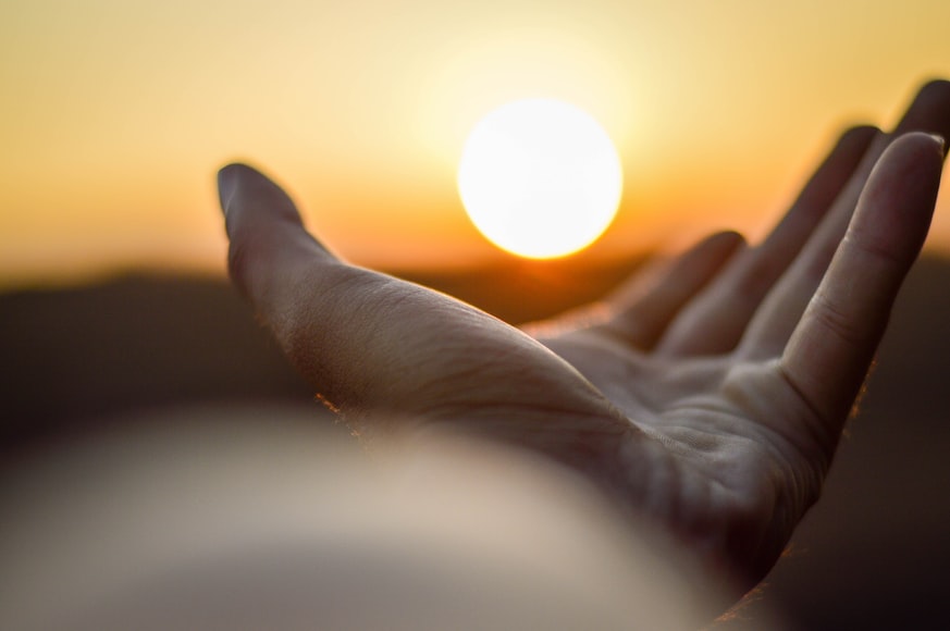 man and sunset