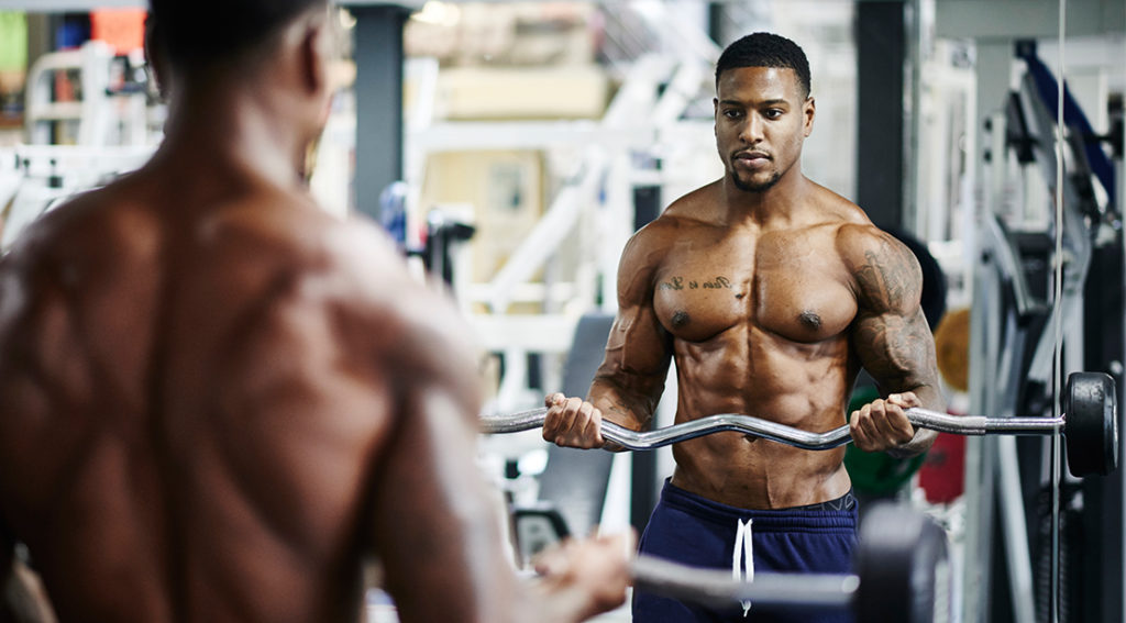 man workout at gym