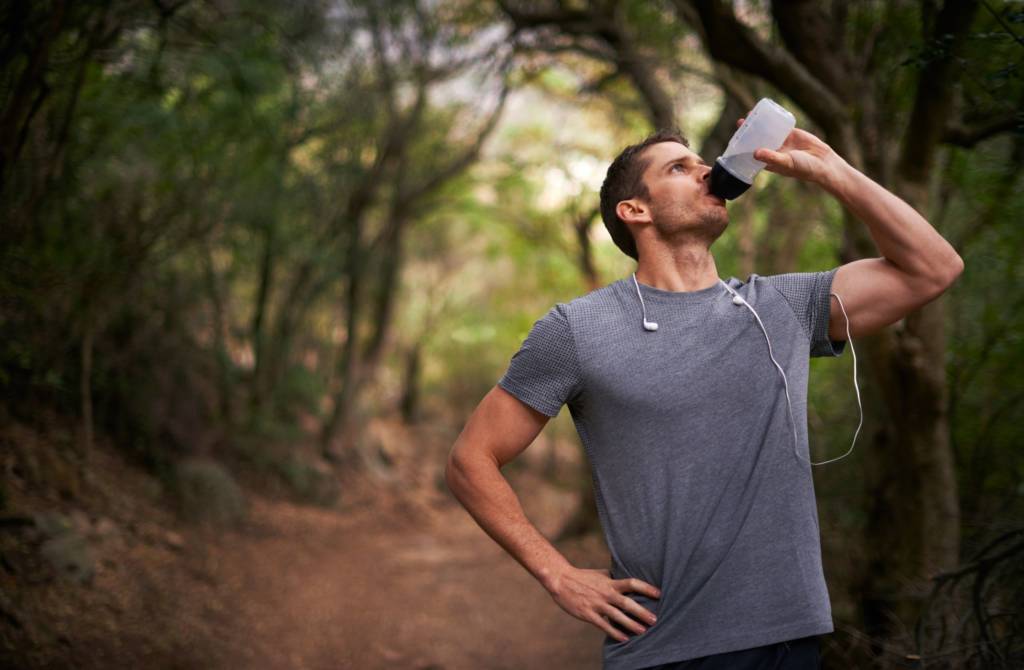 Man drinking water