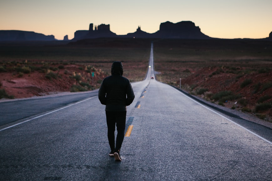 Man walking alone