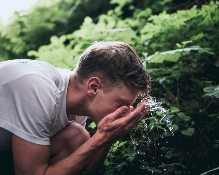 Man Face Washing