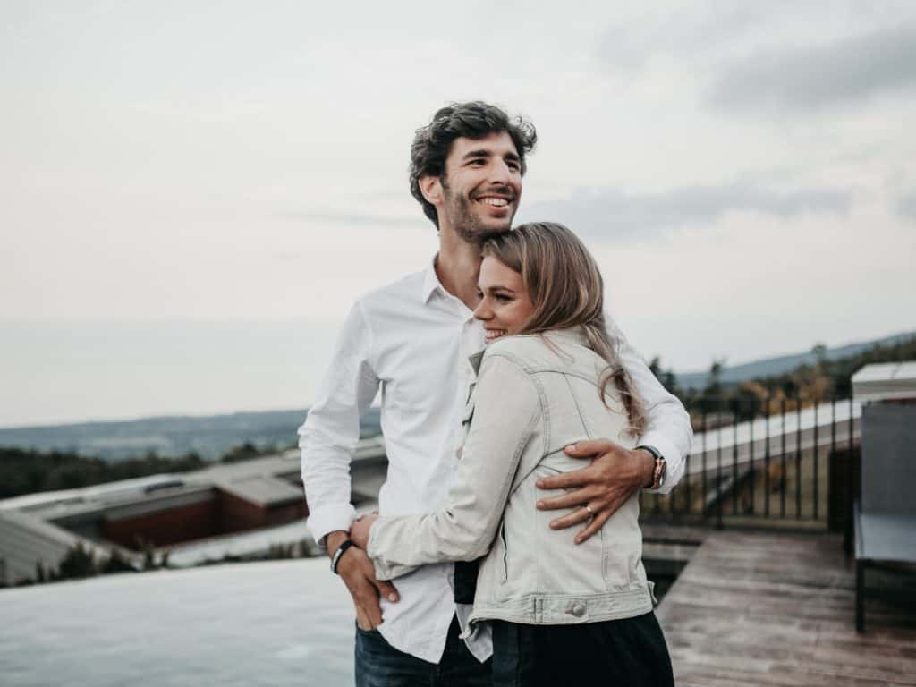 Young couple hugging 