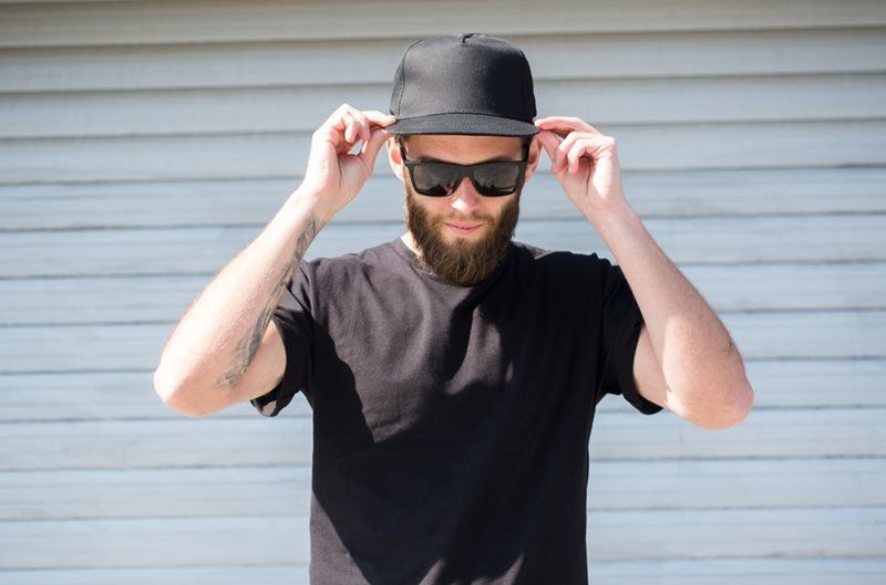 Hipster man, Black tshirt, Black hipster