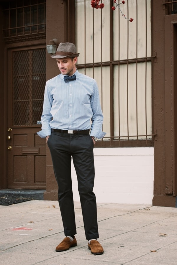 Black Pants with Brown Shoes Outfits Fashion for Men
