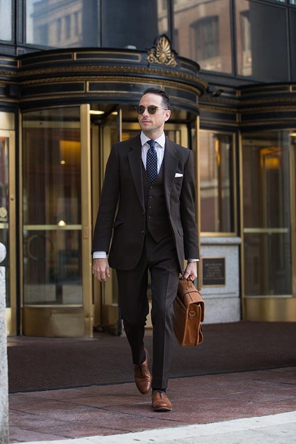 Black Pants with Brown Shoes Outfits Fashion for Men