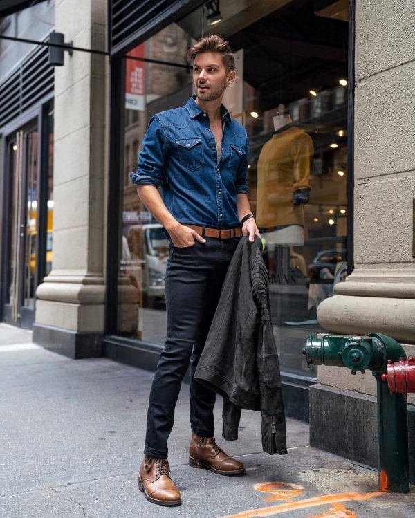 Black Pants with Brown Shoes Outfits Fashion for Men
