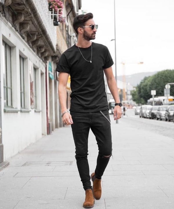 Black Pants with Brown Shoes Outfits Fashion for Men