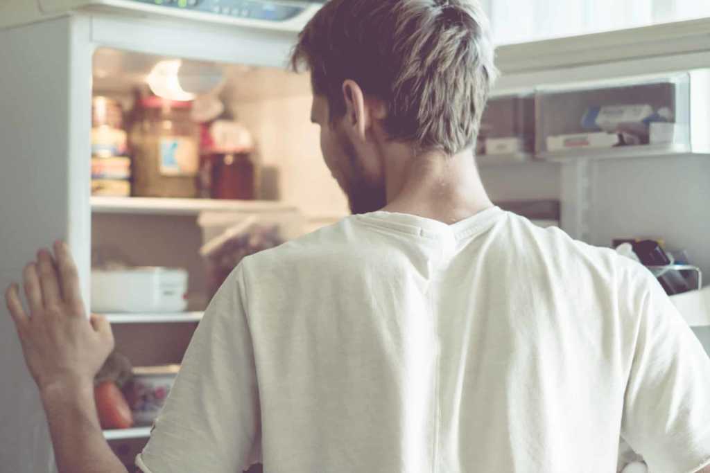 Man Open Fridge