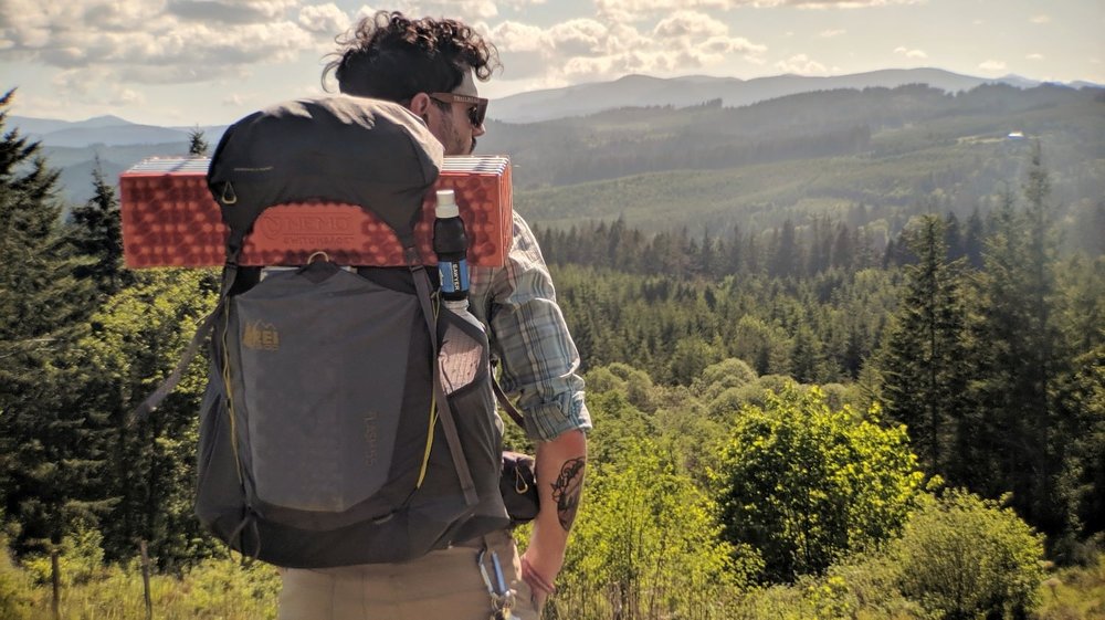  Man hiking in the mountains 