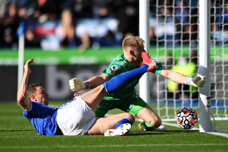Ramsdale against Leicester City