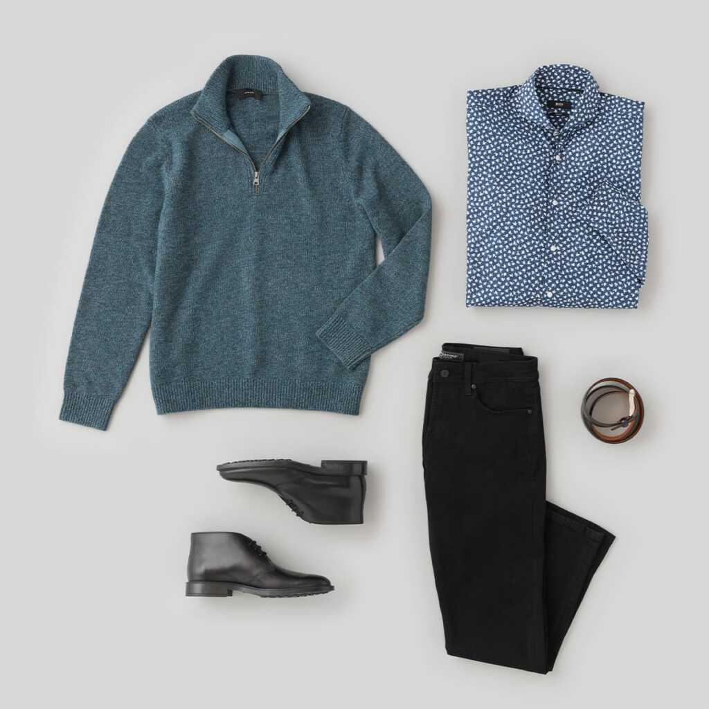 black denim outfit for men