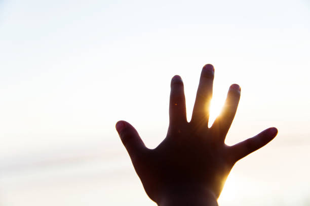 Boy Hand Touching The Sun
