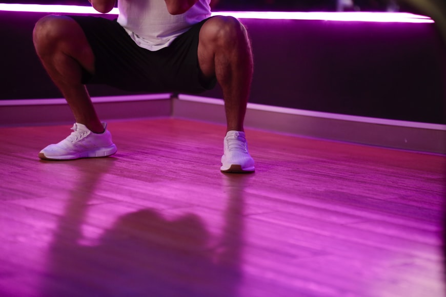 man doing a squat