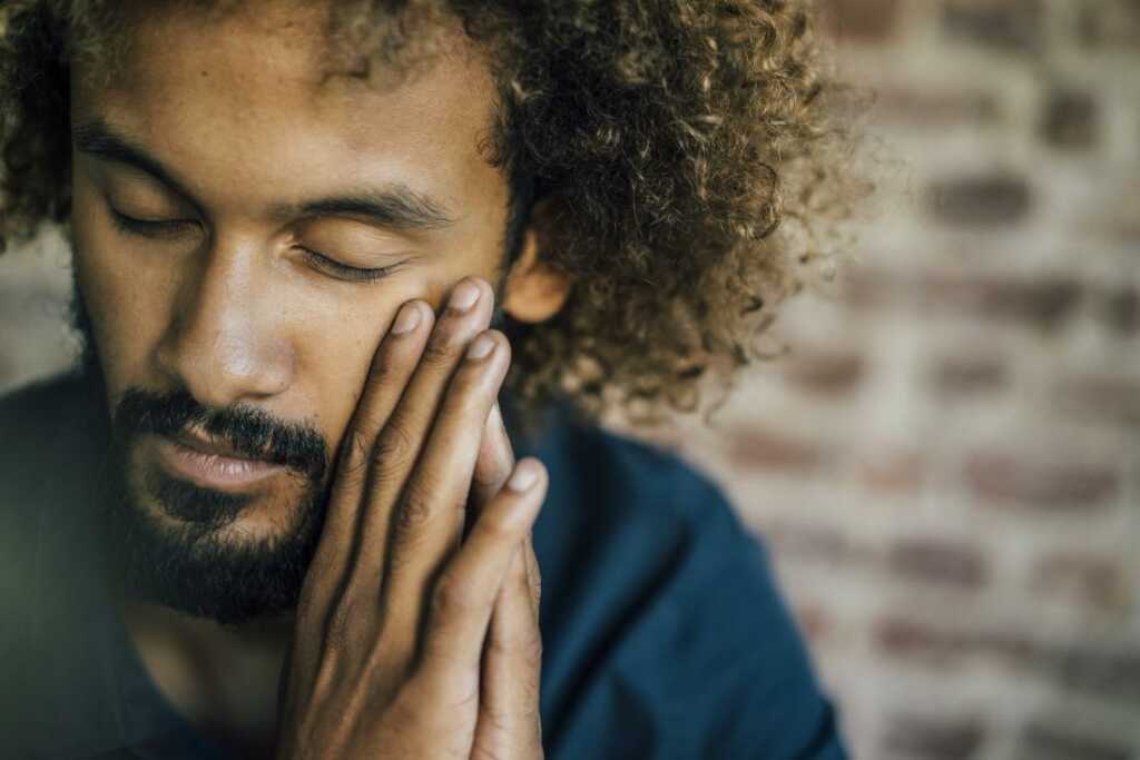 man mental exhausted 