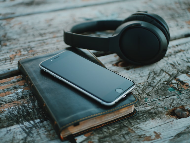phone and book