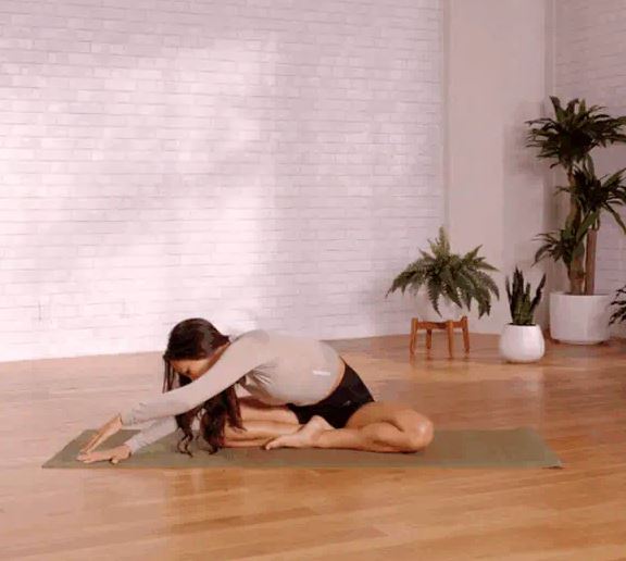 Cross-legged forward fold