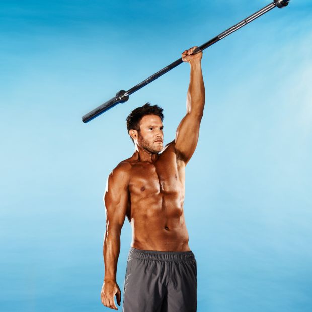 Single-arm barbell press