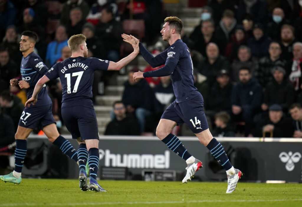 'Thanks for the souvenir': Aymeric Laporte shows off a nasty gash from Stuart Armstrong's tackle in Man City's draw at Southampton as Souness and Richards insist Scot was 'lucky' to escape a red