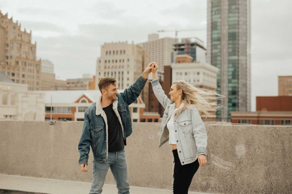 Happy couple dancing