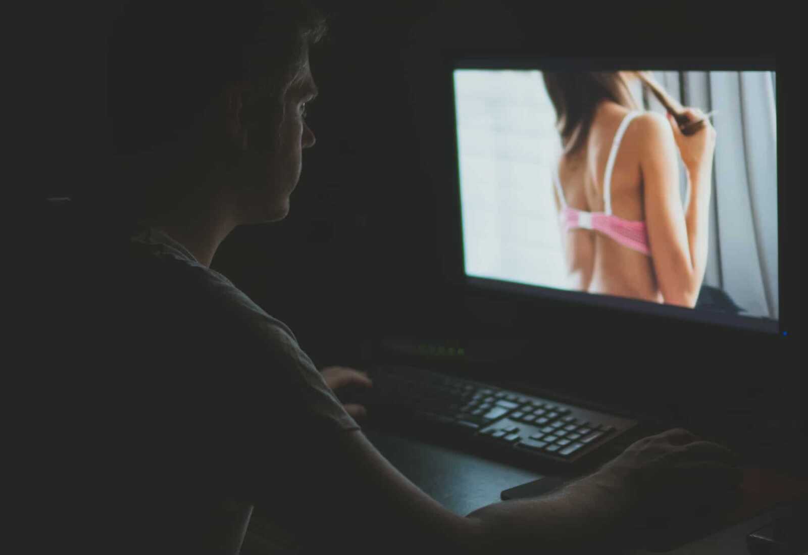 man watching porn