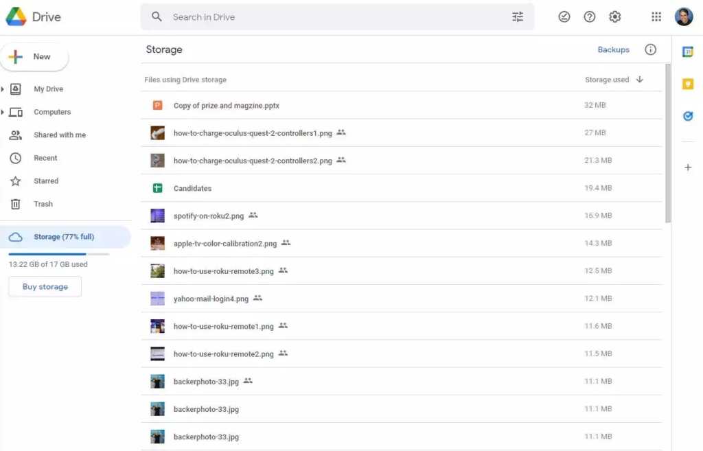 Drive Storage Space
