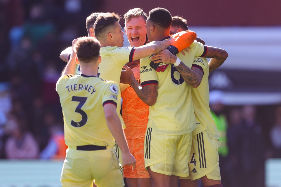 Arsenal players celebrated