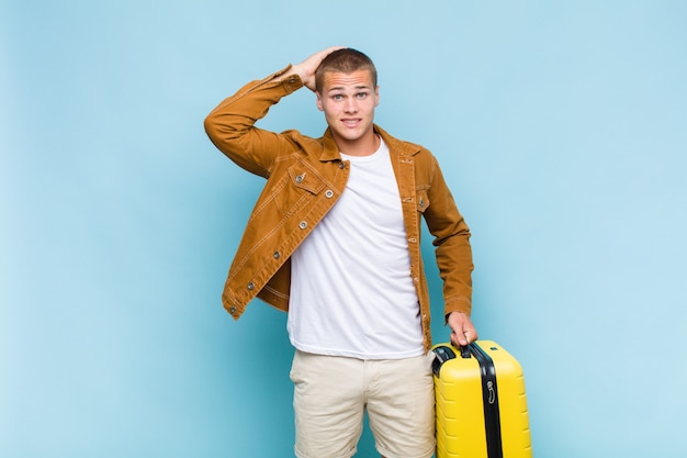man travels alone
