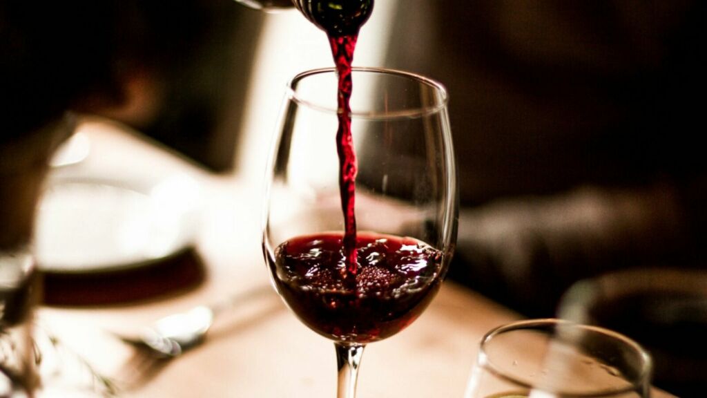 a glass of wine