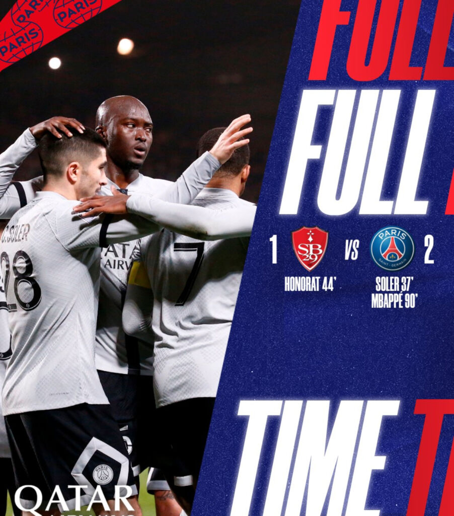 psg beats brest