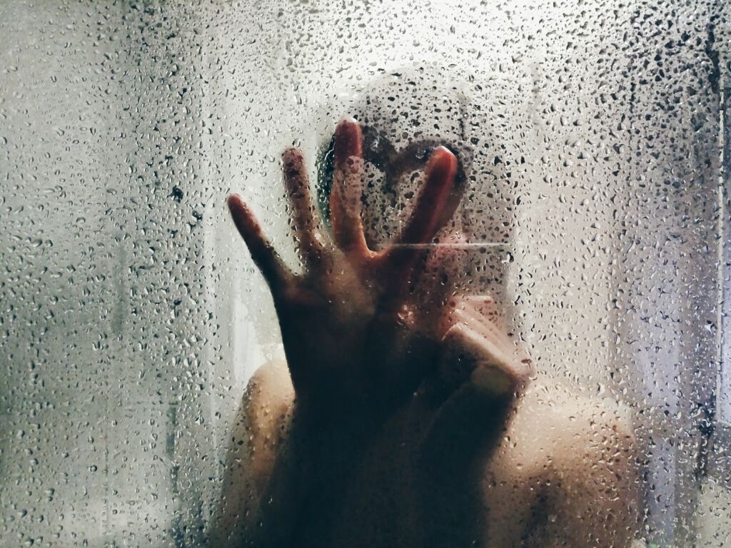 woman in bathroom