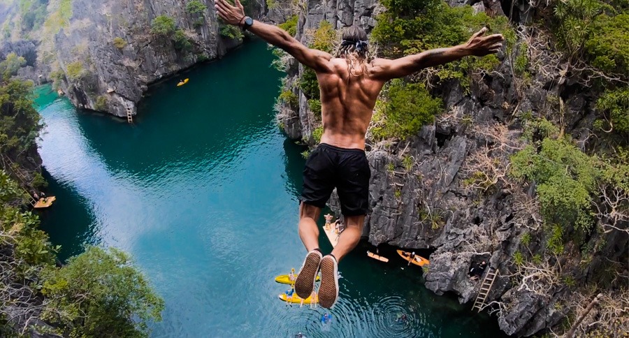 cliff diving