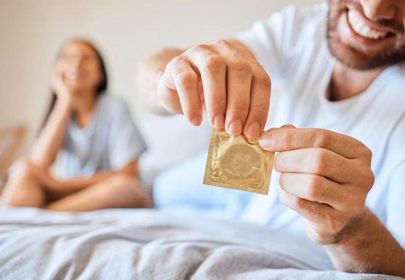 man using condom