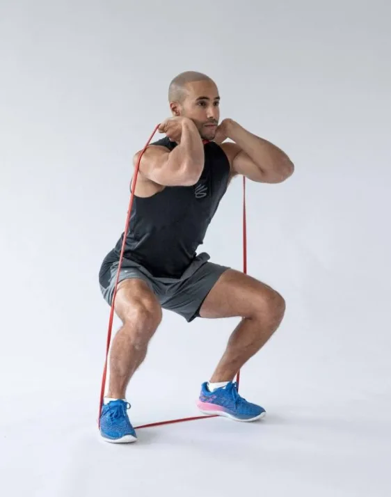 Resistance Band Front Squat  