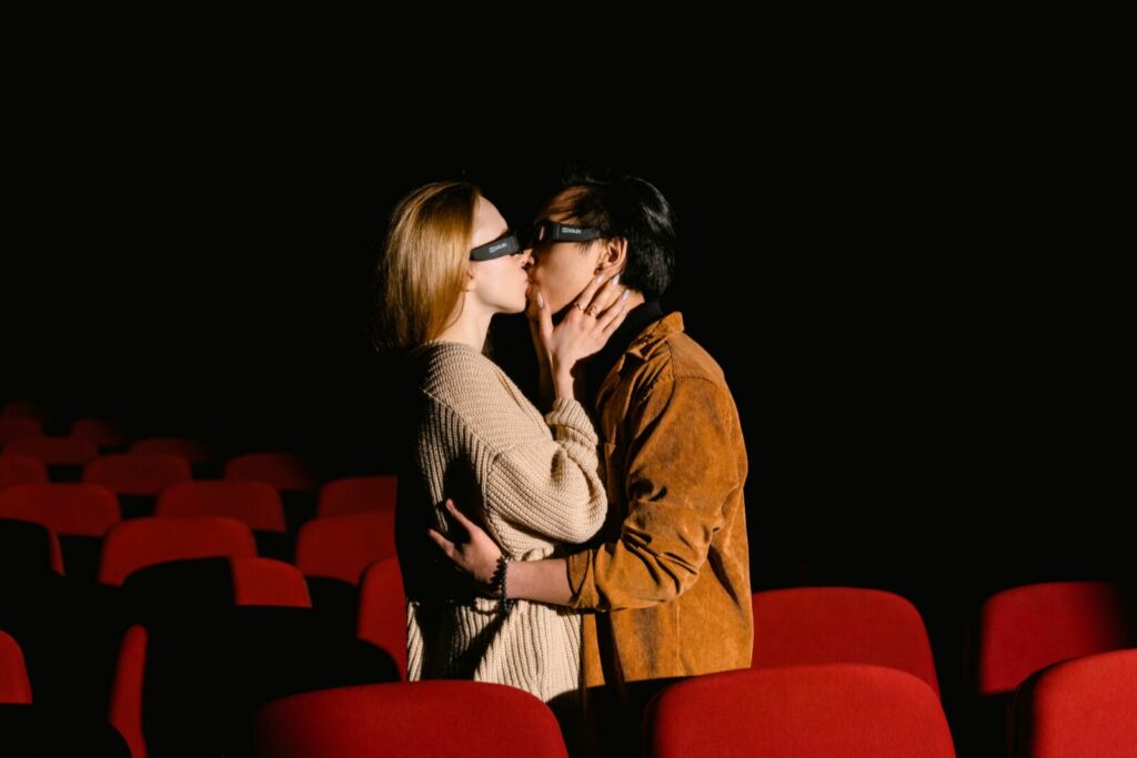 A Couple Kissing in the Cinema
