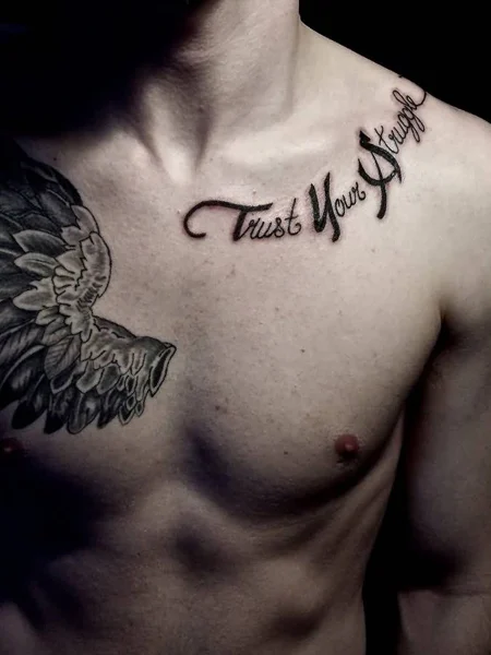 Collarbone Quote Tattoo