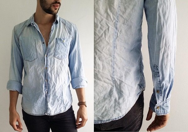 man wearing wrinkled clothes