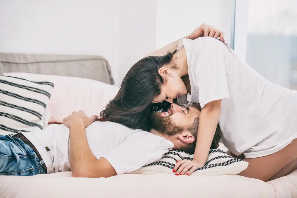 A Romantic Couple on the Bed 