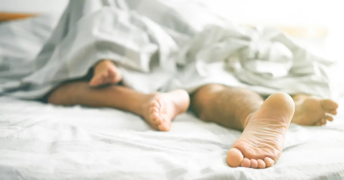 Woman and man in the bedroom 